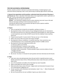 tips for successful interviewing - Department of Fisheries and Wildlife