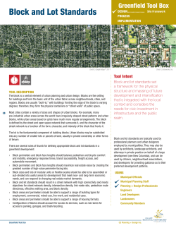 Block and Lot Standards - The Greenfield Tool Box