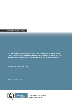 Do hormones impact behavior in the minimum effort game?
