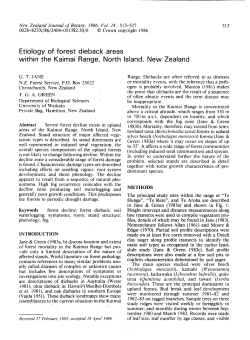Etiology Of Forest Dieback Areas Within The Kaimai Range