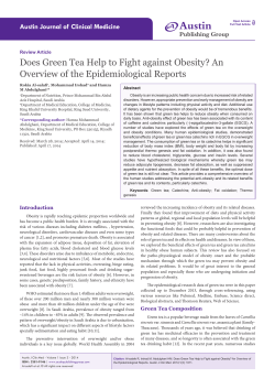 Does Green Tea Help to Fight against Obesity? An Overview of the