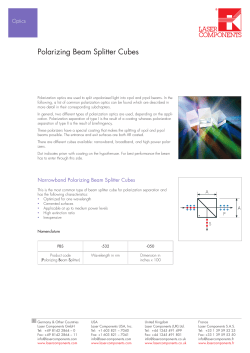 Polarizing Beam Splitter Cubes
