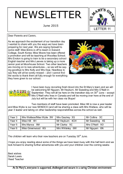 newsletter - St Mary`s School, Oxted