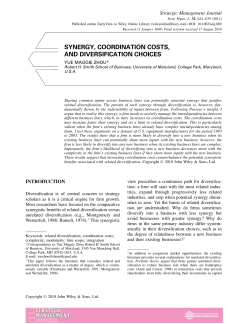 Synergy, coordination costs, and diversification choices