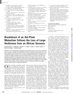 Breakdown of an Ant-Plant Mutualism Follows the Loss of Large
