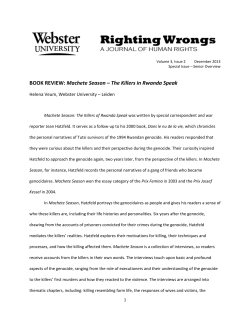 Machete Season &ndash; The Killers in Rwanda Speak