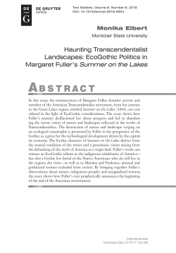 Haunting Transcendentalist Landscapes: EcoGothic Politics in