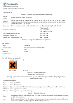 Ammonium Iron (II) Sulphate Hexahydrate (Fisher Scientific)