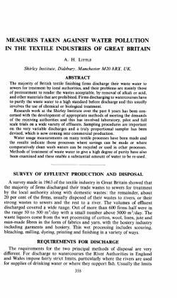 measures taken against water pollution in the textile industries of