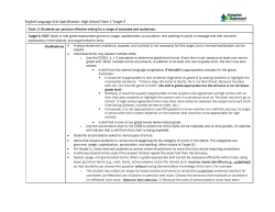 English Language Arts Specification: High School Claim 2 Target 9
