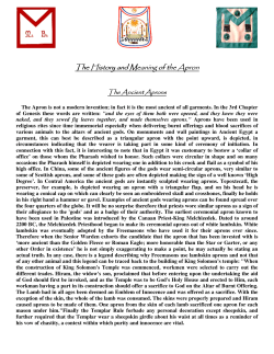 The History and Meaning of the Apron - Grand Lodge Bet-El