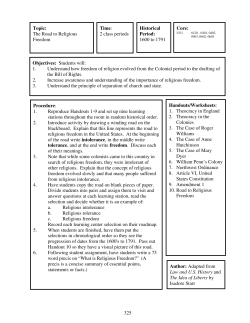 Road to Religious Freedom - Utah Law Related Education