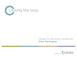 Design for Recovery Guidelines: Glass Packaging