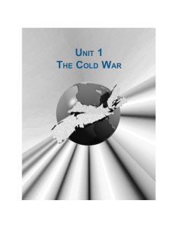 UNIT 1 THE COLD WAR - Correspondence Studies
