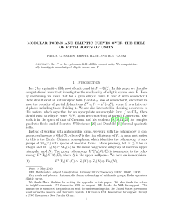 MODULAR FORMS AND ELLIPTIC CURVES OVER