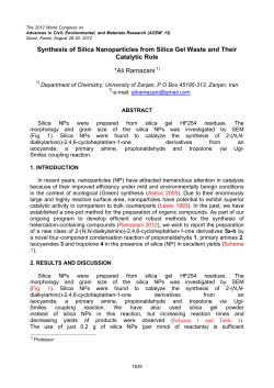 Synthesis of Silica Nanoparticles from Silica Gel Waste and Their