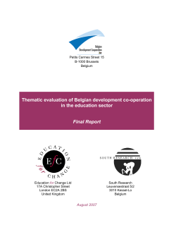 Evaluation of Belgian Development Cooperation in education and