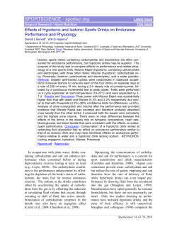 Effects of Hypotonic and Isotonic Sports Drinks on Endurance