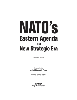 NATO`s Eastern Agenda in a New Strategic Era