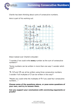 Summing Consecutive Numbers