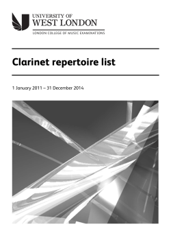 clarinet repertoire list - University of West London