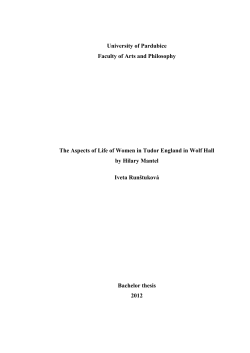 The Aspects of Life of Women in Tudor England in Wolf Hall