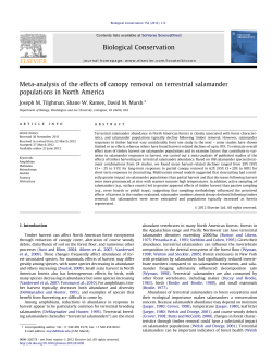 Meta-analysis of the effects of canopy removal on terrestrial