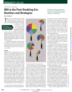 NIH in the Post-Doubling Era: Realities and Strategies