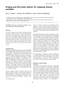 Kriging and thin plate splines for mapping climate variables