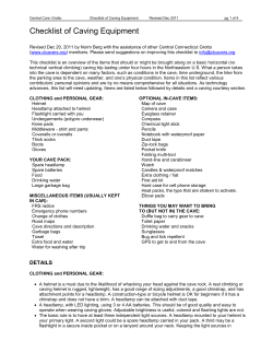 Checklist of Caving Equipment - National Speleological Society