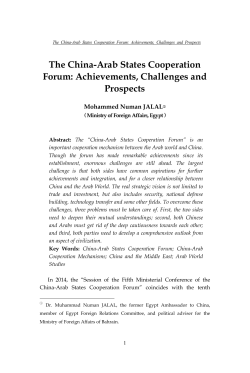 The China-Arab States Cooperation Forum: Achievements