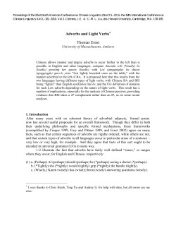 Thomas Ernst Adverbs and Light Verbs