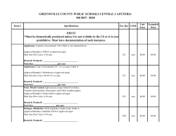 Food Bid Specs - Greensville County Public Schools