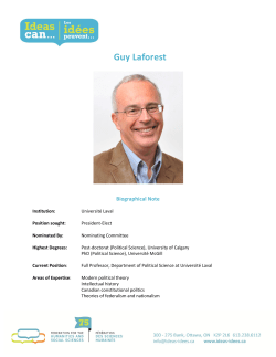 Guy Laforest - Federation for the Humanities and Social Sciences