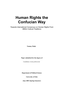 Human Rights the Confucian Way