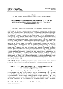 changes in concentration and in partial pressure in chemical