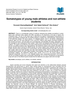 Somatotypes of young male athletes and non-athlete students