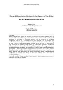 Managerial Coordination Challenges in the Alignment of