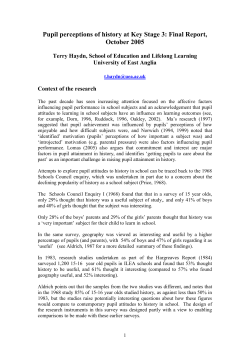 Pupil perceptions of history at Key Stage 3