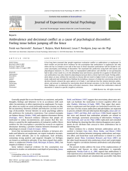 Ambivalence and decisional conflict as a cause of psychological