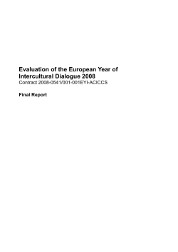External evaluation of the European Year of Intercultural Dialogue