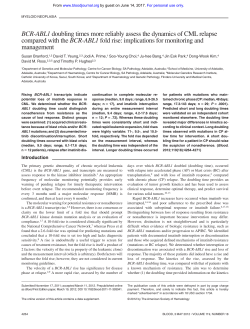 BCR-ABL1 doubling times more reliably assess the dynamics of