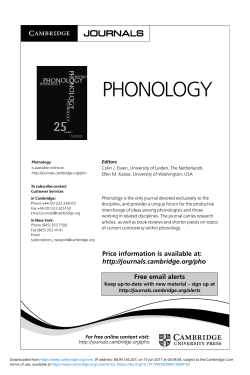 phonology - Cambridge University Press