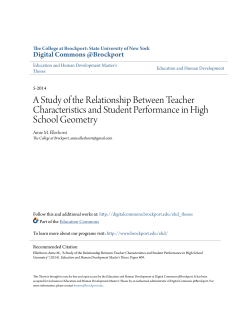A Study of the Relationship Between Teacher Characteristics and