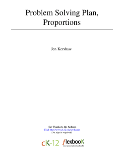 Problem Solving Plan, Proportions