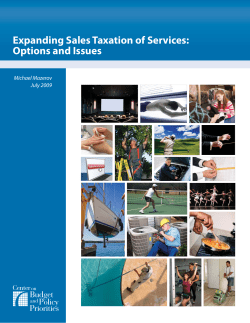 Expanding Sales Taxation of Services