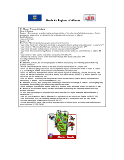 Grade 4 - Regions of Alberta - BGRS