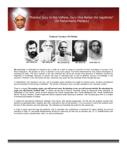 Eminent Teachers Of Odisha