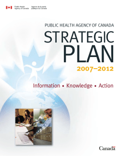 Public Health Agency of Canada Strategic Plan 2007-2012