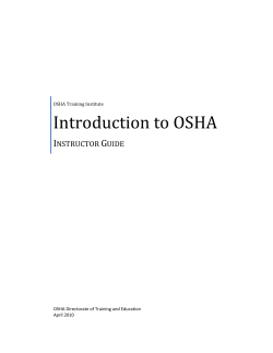 Introduction to OSHA